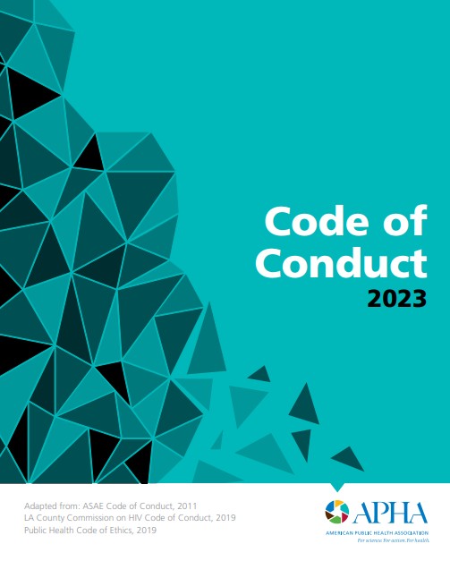 Code of conduct PDF cover with blue background