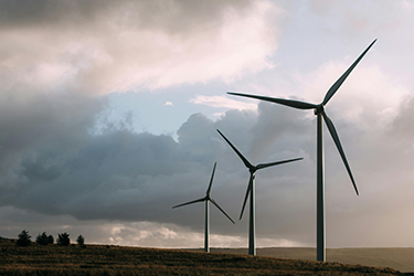 Turbines operate on a prairie