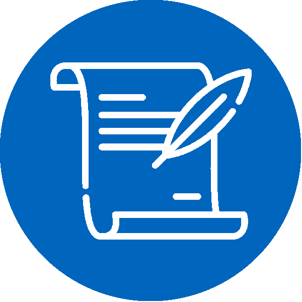 Icon of a document written with a quill
